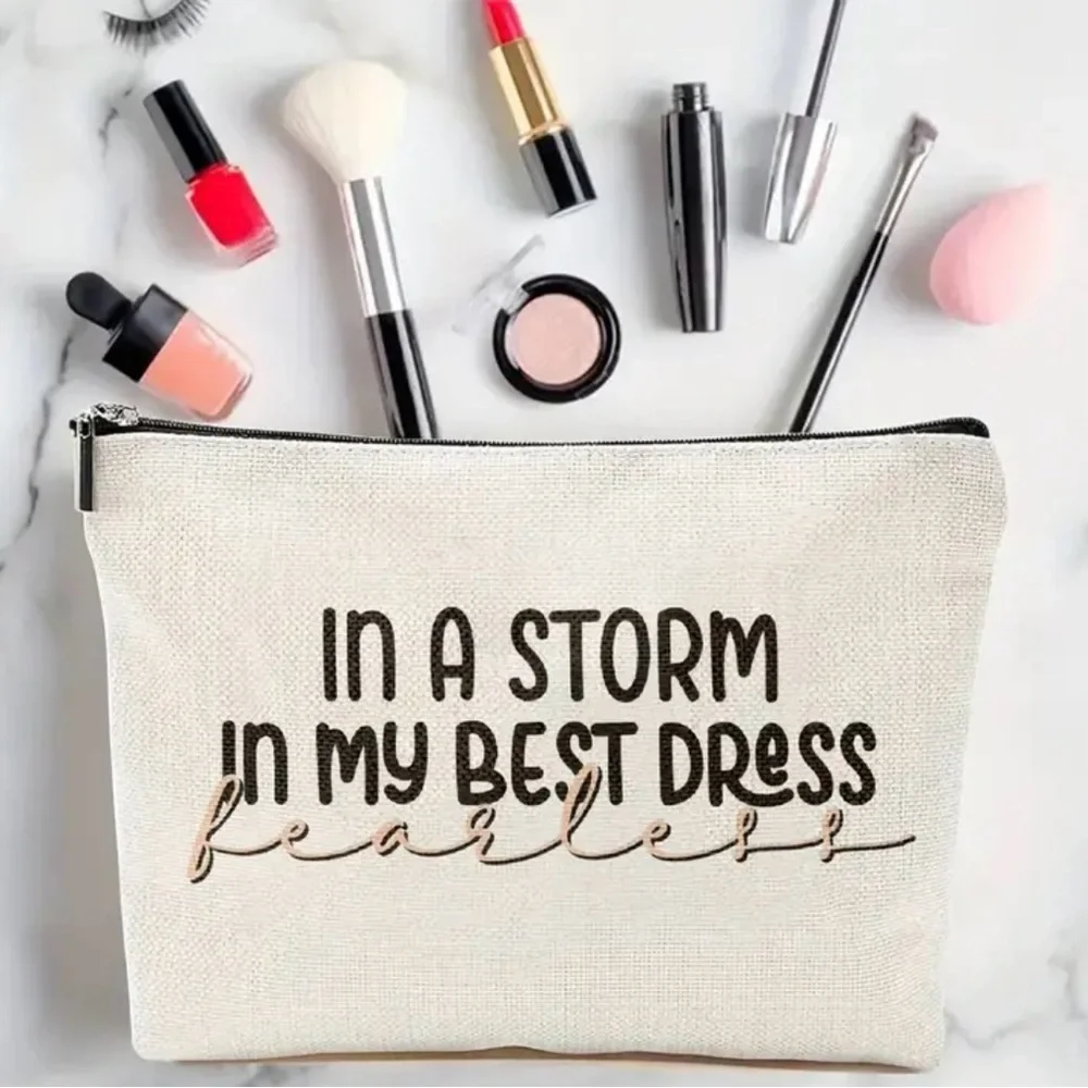 Cosmetic/ Travel Bag with Zipper & Print of Taylor Swift’s Lyrics Fearless NEW